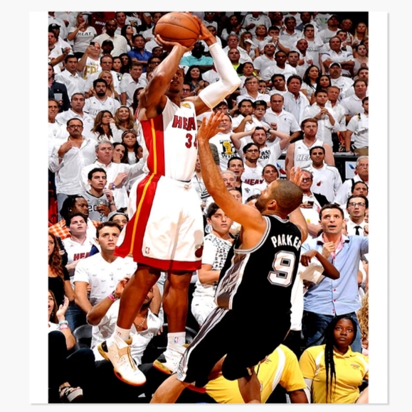 NEW!💯 RAY ALLEN MIAMI HEAT🔥GAME WINNING NBA 2013 FINALS SHOT VS SPURS GAME 6🔥 - Picture 2 of 4
